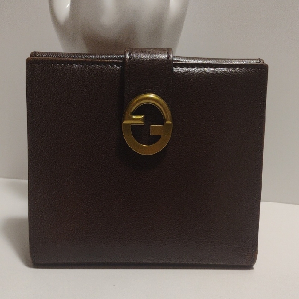 Gucci Brown Wallet with Gold Logo